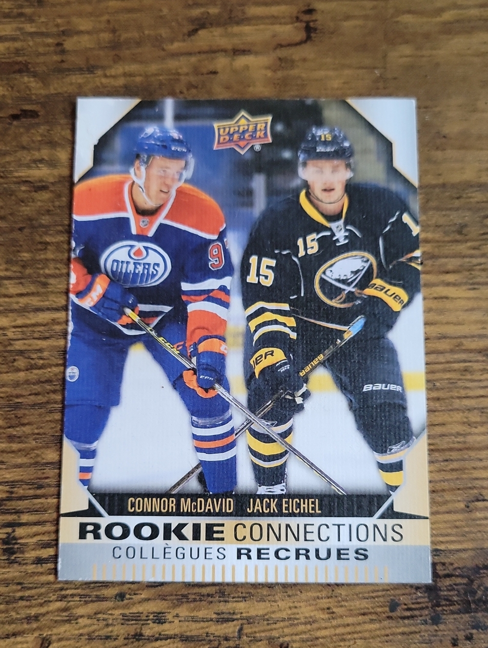 Upper Deck Rookie Connections Connor McDavid & Jack Eichel Hockey Card